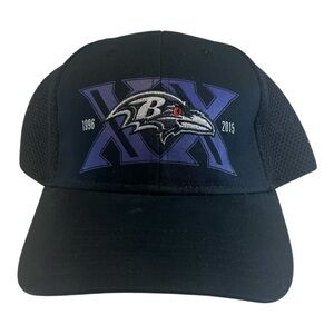 Black and Purple Baltimore Ravens Cap adjustable one size fits most embroidered